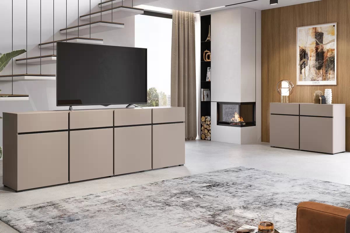 Komoda Cross 119 cm se zásuvkami - congo / černá Komoda Cross 45 s zásuvkami 119 cm - congo / Černý