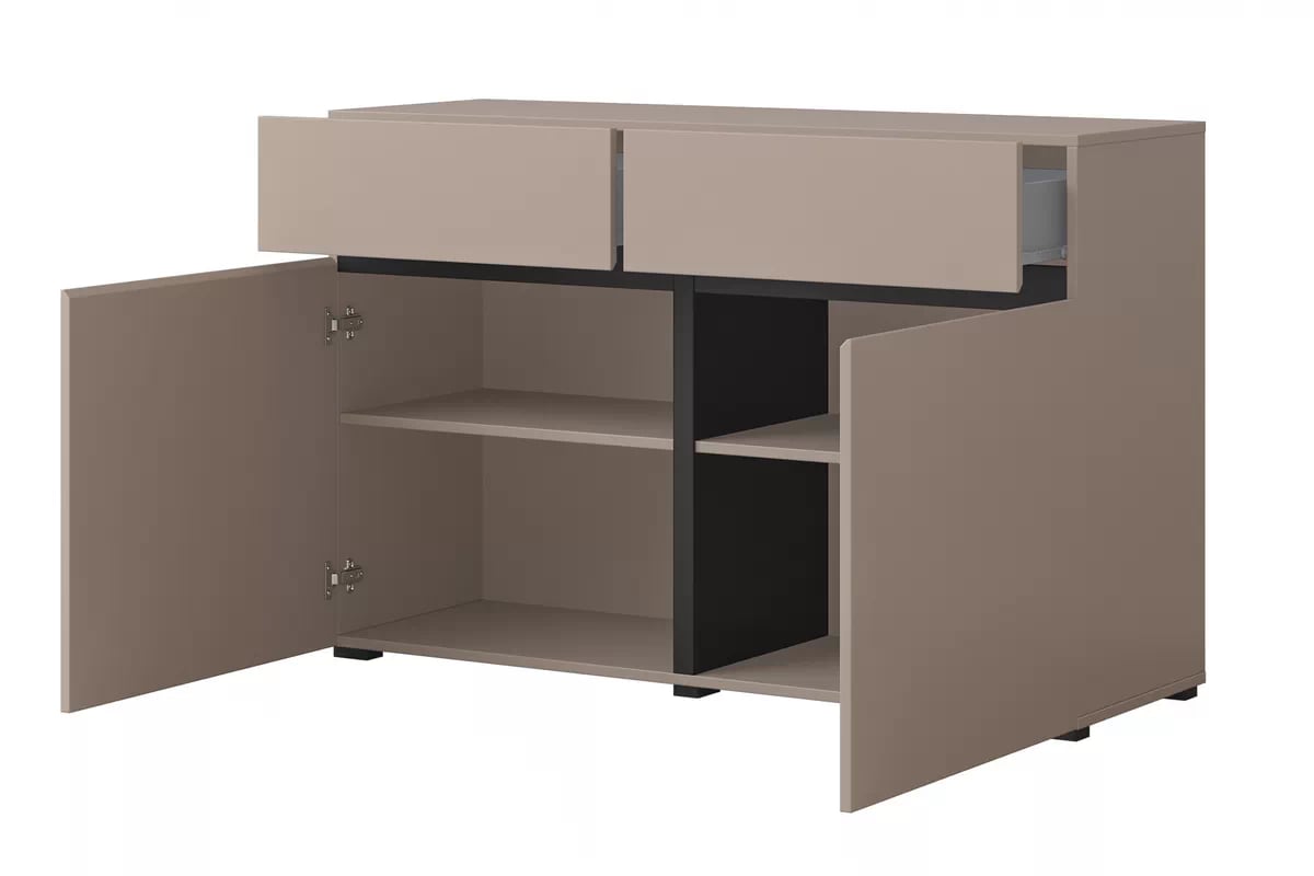 Komoda Cross 119 cm se zásuvkami - congo / černá Komoda Cross 45 s zásuvkami 119 cm - congo / Černý