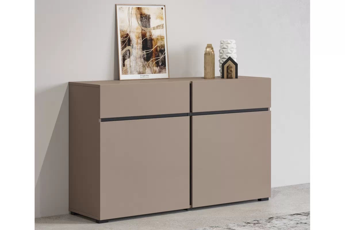 Komoda Cross 119 cm se zásuvkami - congo / černá Komoda Cross 45 s zásuvkami 119 cm - congo / Černý