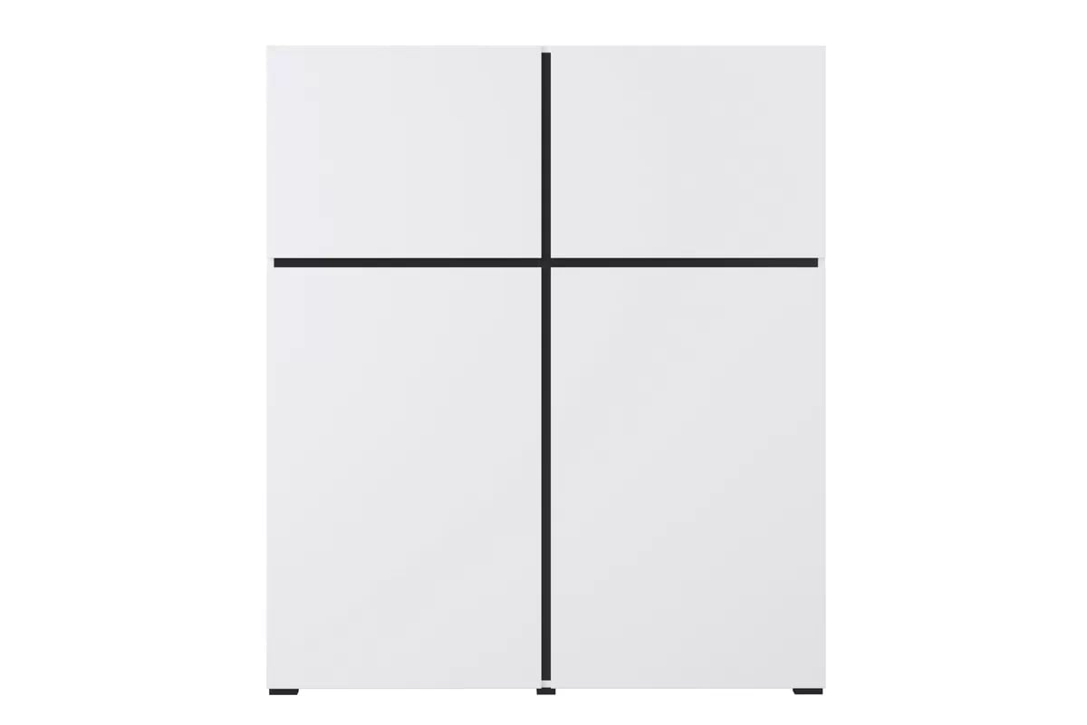 Vysoká komoda Cross 119 cm - biela / čierna Komoda Cross 76 - 119 cm - biela / čierny