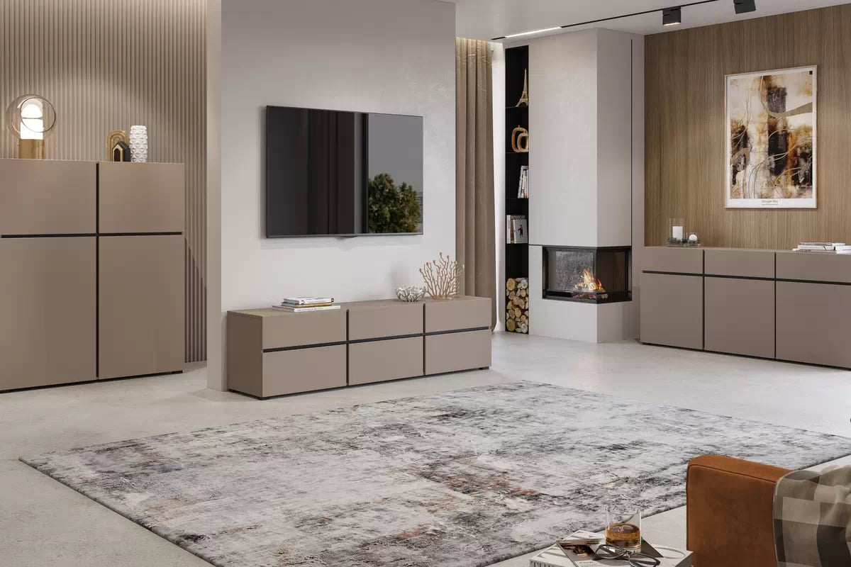 Komoda Cross 119 cm - congo / černá Komoda Cross 76 - 119 cm - congo / Černý