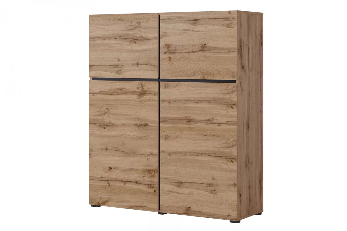 Komoda Cross 119 cm - dub wotan / černá Komoda Cross 76 - 119 cm - Dub wotan / Černý