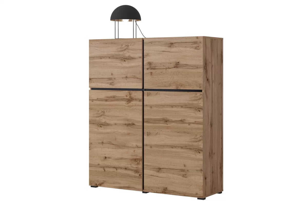 Komoda Cross 119 cm - dub wotan / černá Komoda Cross 76 - 119 cm - Dub wotan / Černý