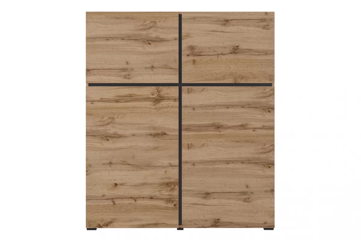 Komoda Cross 119 cm - dub wotan / černá Komoda Cross 76 - 119 cm - Dub wotan / Černý