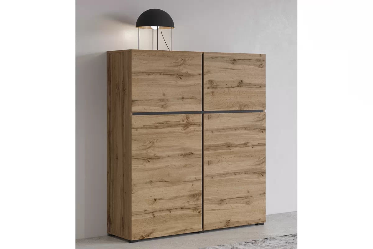 Komoda Cross 119 cm - dub wotan / černá Komoda Cross 76 - 119 cm - Dub wotan / Černý