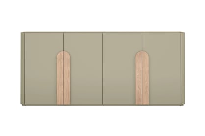 Komoda čtyřdveřová Amilio 200 cm - eukaliptus / dub baltic dune Komoda čtyřdveřová Amilio 200 cm - eukaliptus / dub baltic dune / Úchytky dub přírodní