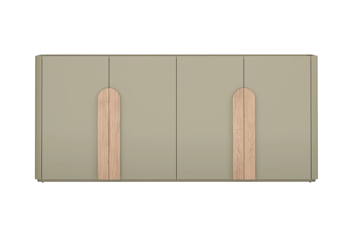 Komoda čtyřdveřová Amilio 200 cm - eukaliptus / dub baltic dune Komoda čtyřdveřová Amilio 200 cm - eukaliptus / dub baltic dune / Úchytky dub přírodní