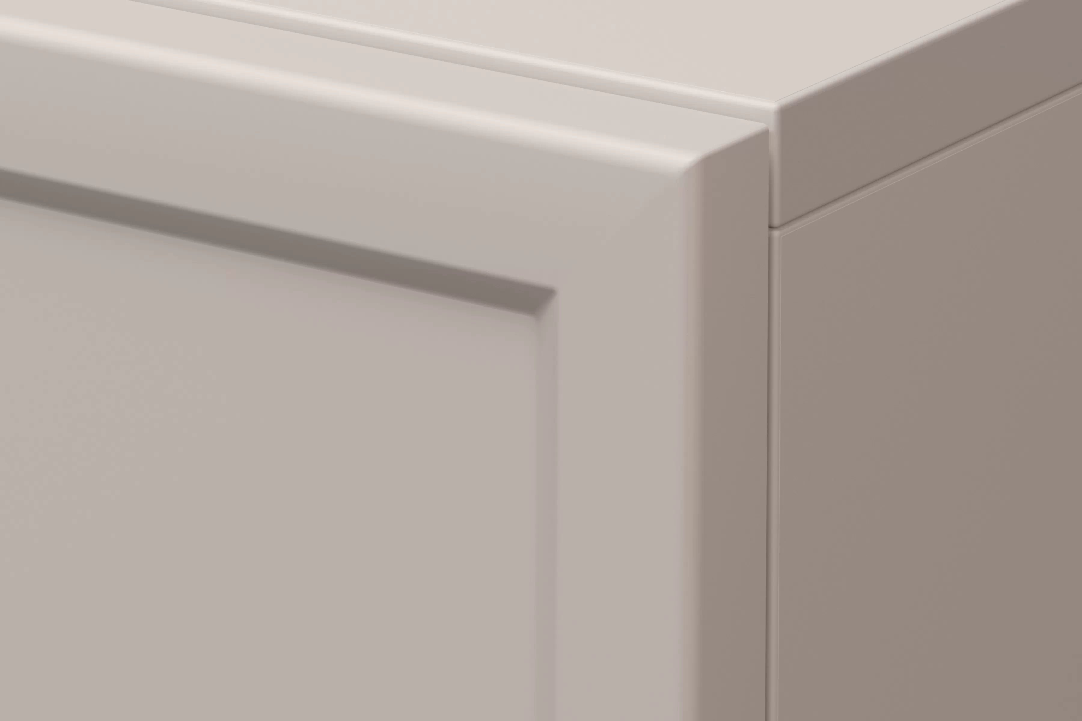 Komoda Lorini 200 cm na stojane - kašmírová / čierne úchytky T Štvordverová Komoda Lorini 200 cm - kašmír / čierny úchyty T-bar / Rošt