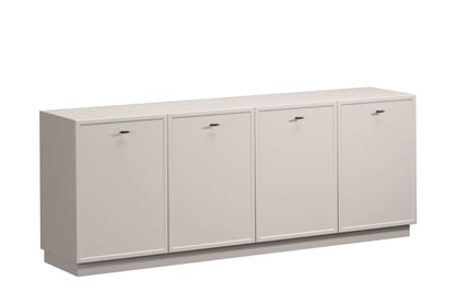 Komoda Lorini 200 cm čtyřdveřová - kašmír / černé madla T-bar