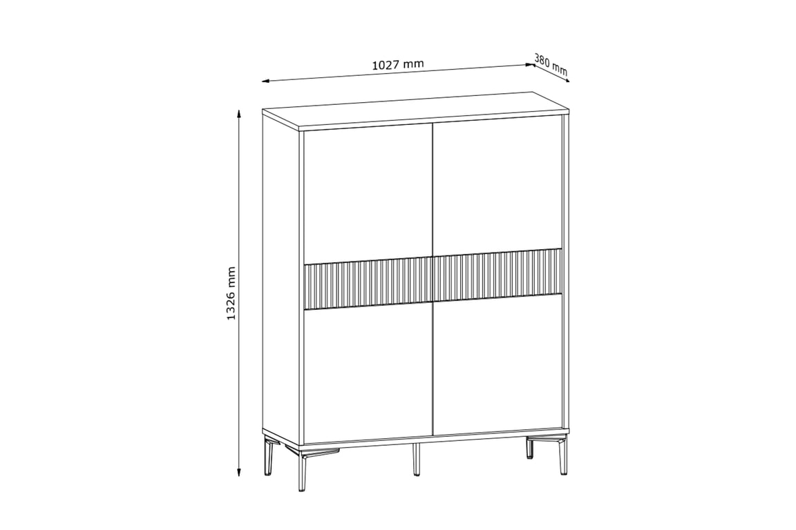 Komoda Luvi 103 cm - béžová Komoda čtyřdveřová Luvi 103 cm - béžová