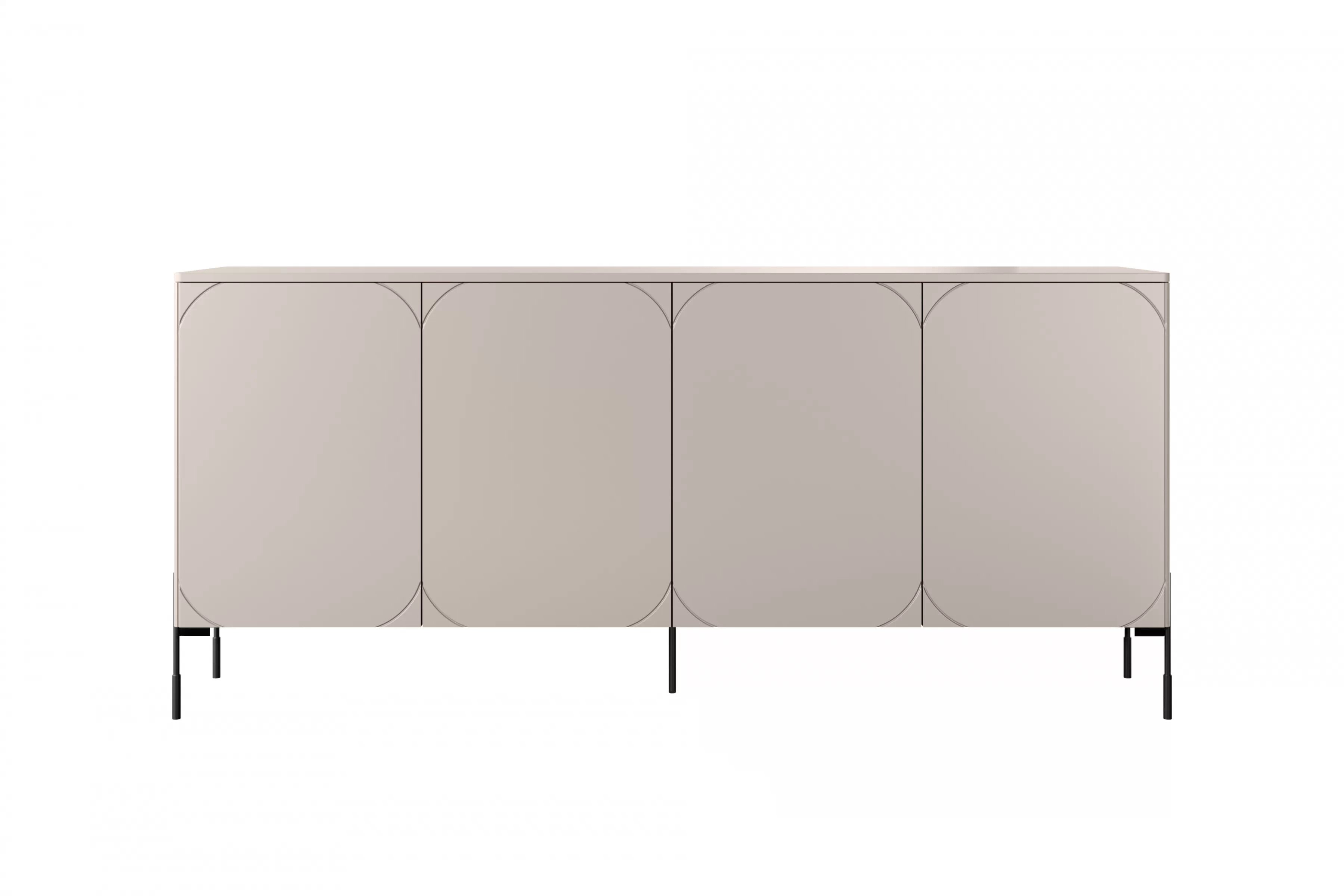 Komoda Sonatia 200 cm - kašmírová Štvordverová Komoda na kovových nohách Sonatia 200 cm - kašmír