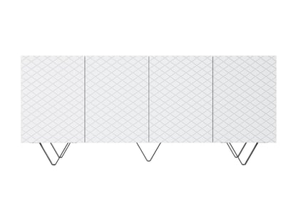 Čtyřdveřová komoda Scalia 190 4D - bílý mat / černé nohy Komoda čtyřdveřová Scalia 190 4D - bílý mat / černá Nohy