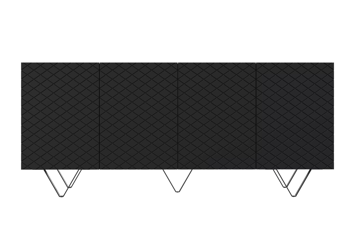 Čtyřdveřová komoda Scalia 190 4D - černý mat / černé nožky Komoda čtyřdveřová Scalia 190 4D - černá mat / černá Nohy