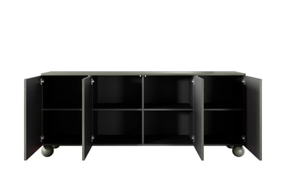 Olivová komoda Sonatia II 200 cm so štyrmi dverami - nohy guľaté Štvordverová Komoda Sonatia II 200 cm na nogach kulach - Oliva