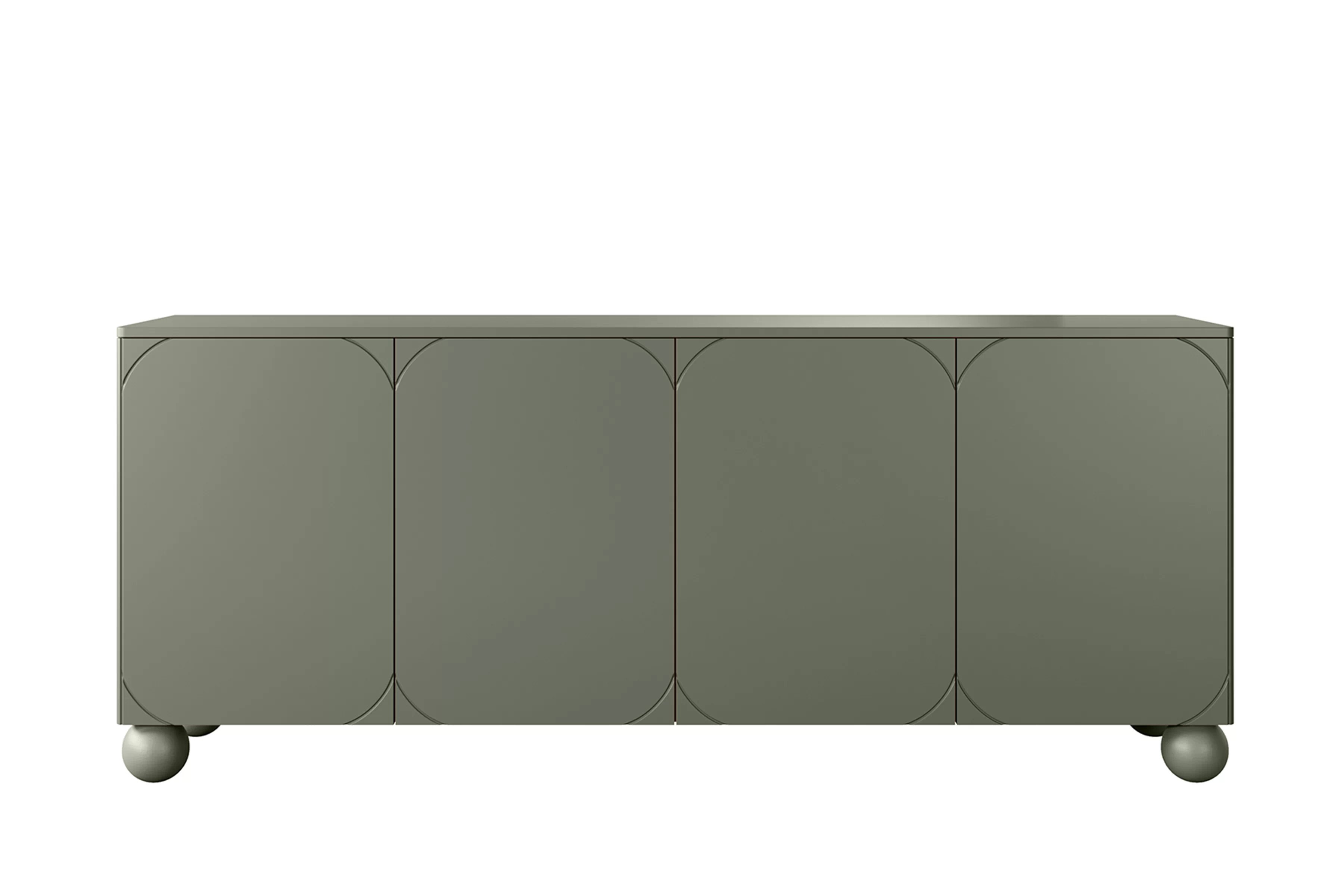 Olivová komoda Sonatia II 200 cm so štyrmi dverami - nohy guľaté Štvordverová Komoda Sonatia II 200 cm na nogach kulach - Oliva