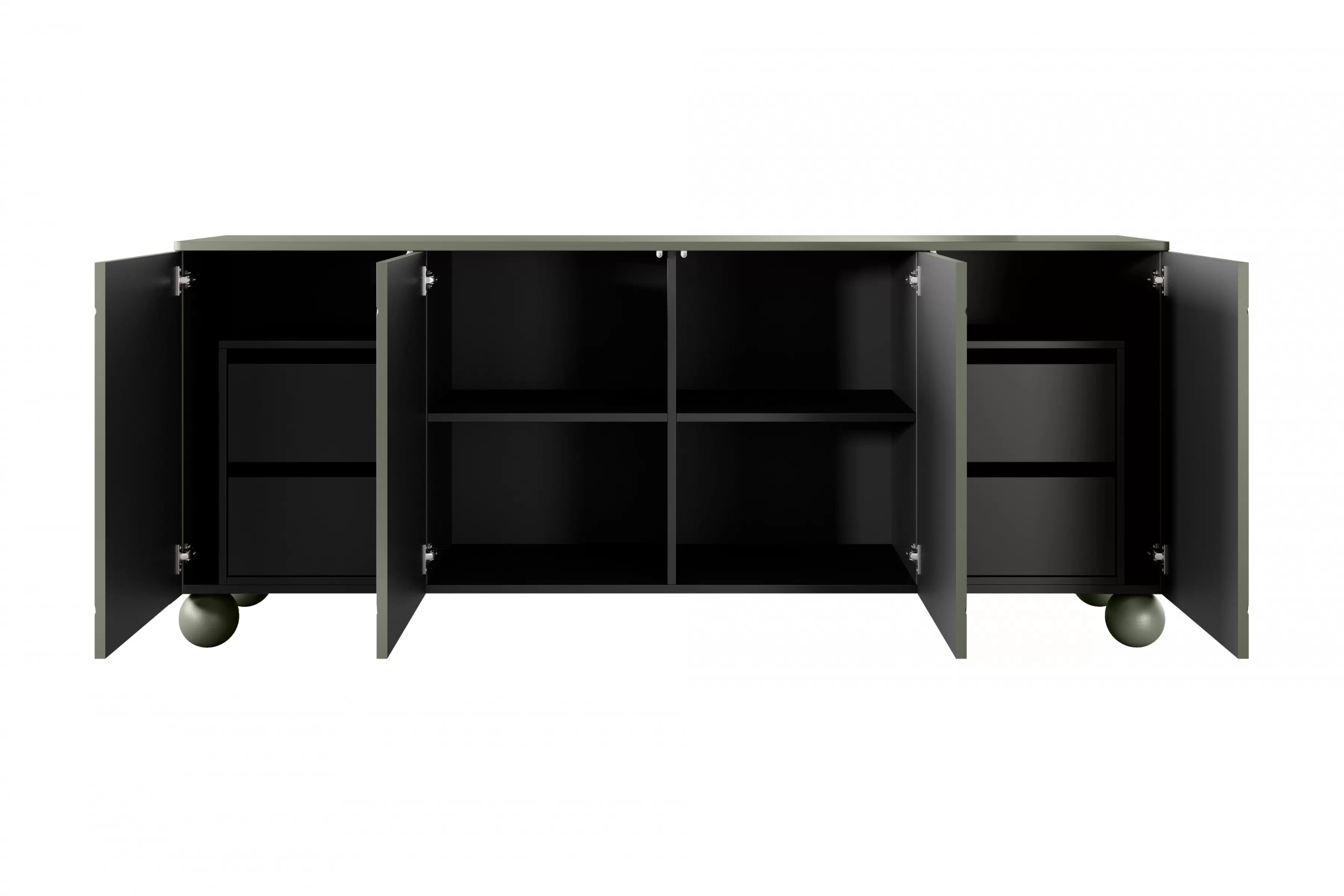 Komoda Sonatia II 200 cm so 4 ukrytými zásuvkami - olivová Komoda so zásuvkami