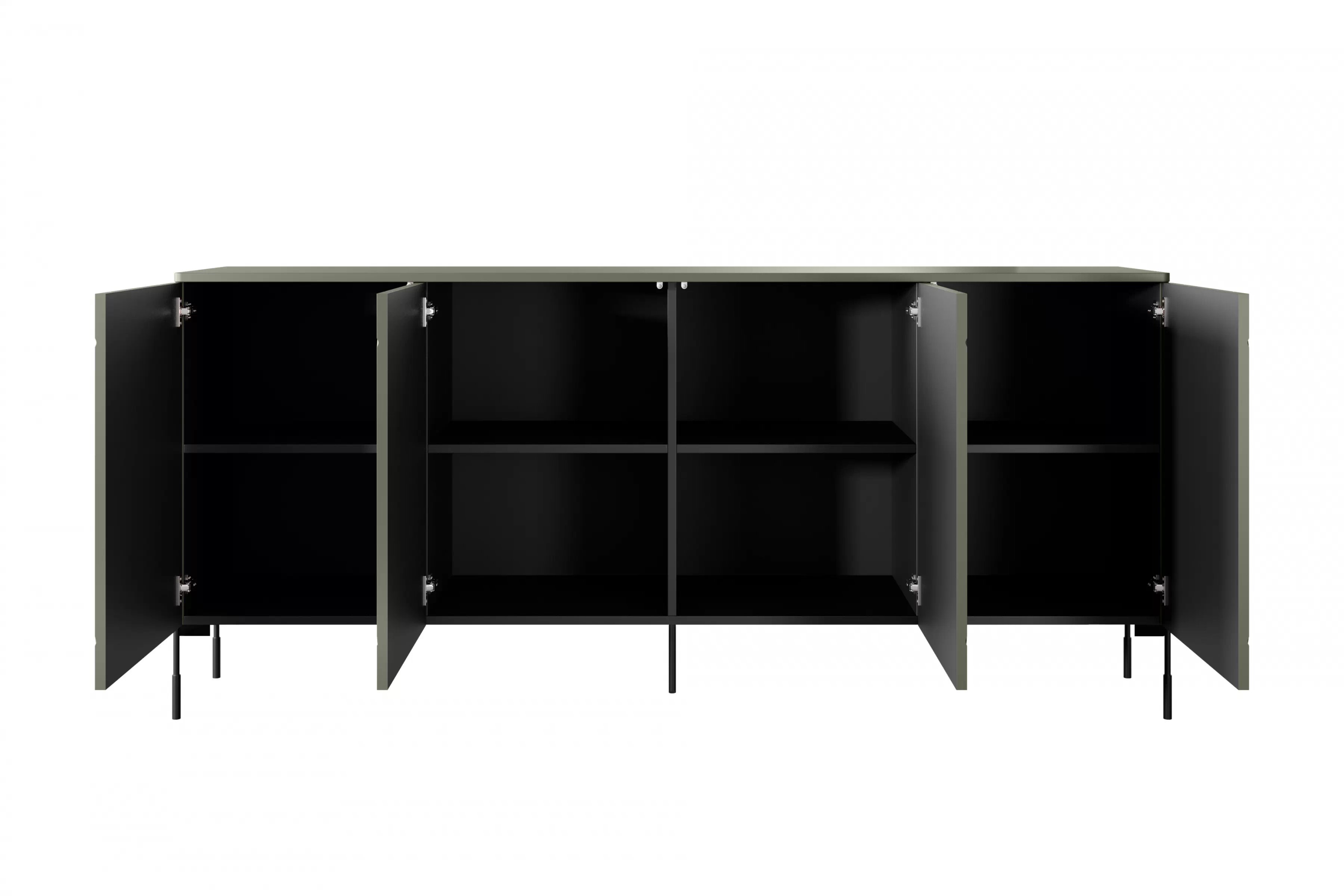 Komoda Sonatia 200 cm - olivová Štvordverová Komoda Sonatia na kovových nohách 200 cm - Oliva