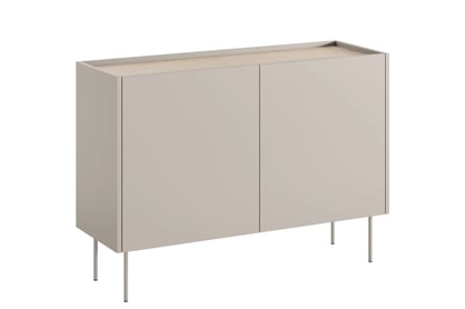 Dvojdverová komoda Desin 120 cm s dvoma skrytými zásuvkami - kasmír / dub Nagano Komoda Desin 120 cm dvojdverová z dwiema ukrytymi zásuvkami - kašmír / Dub nagano