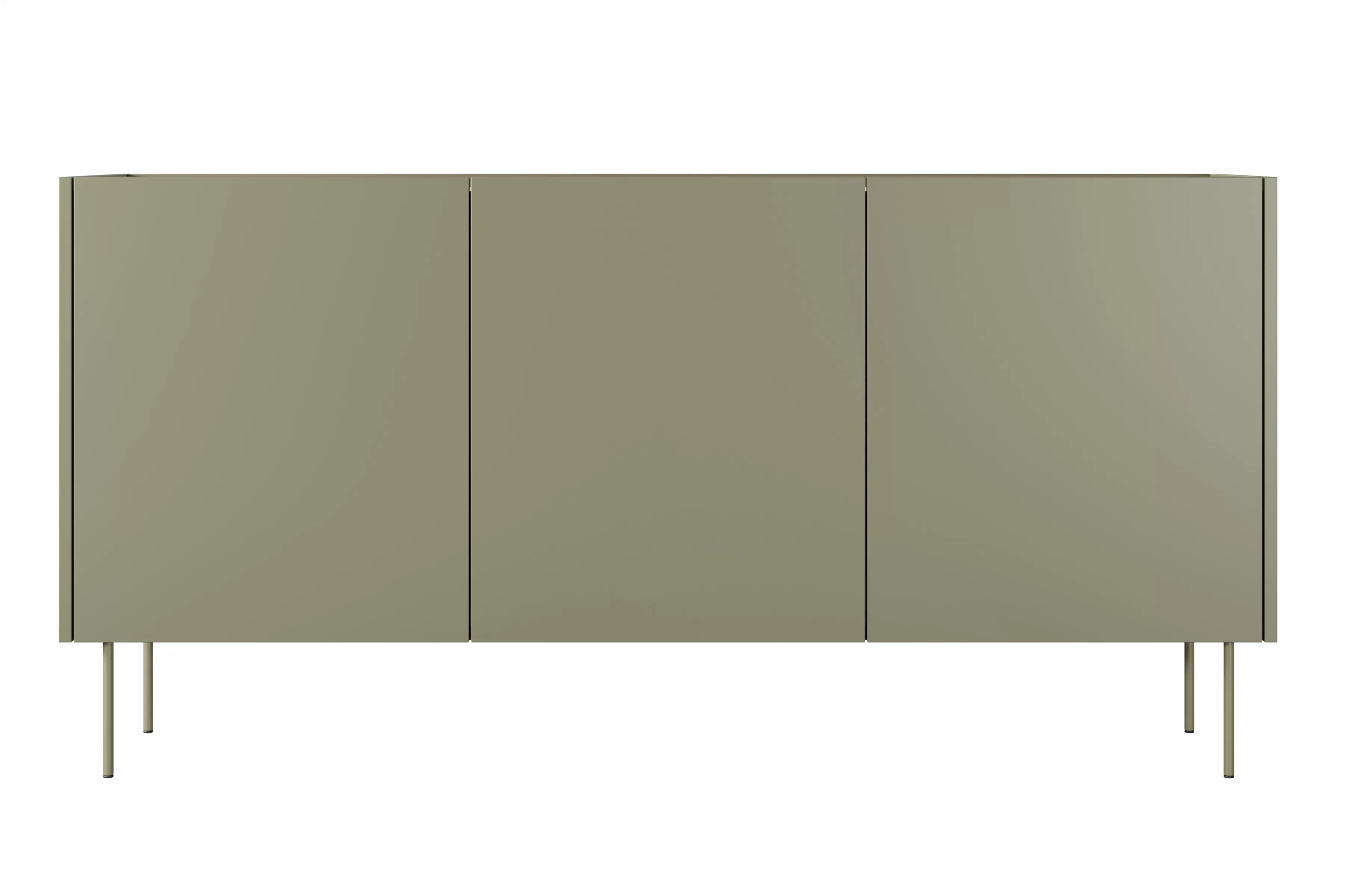 Komoda Desin 170 cm se dvěma skrytými zásuvkami - olivová / dub nagano Komoda Desin 170 cm z 2 ukrytymi zásuvkami i metalowymi nogami - olivová / dub nagano
