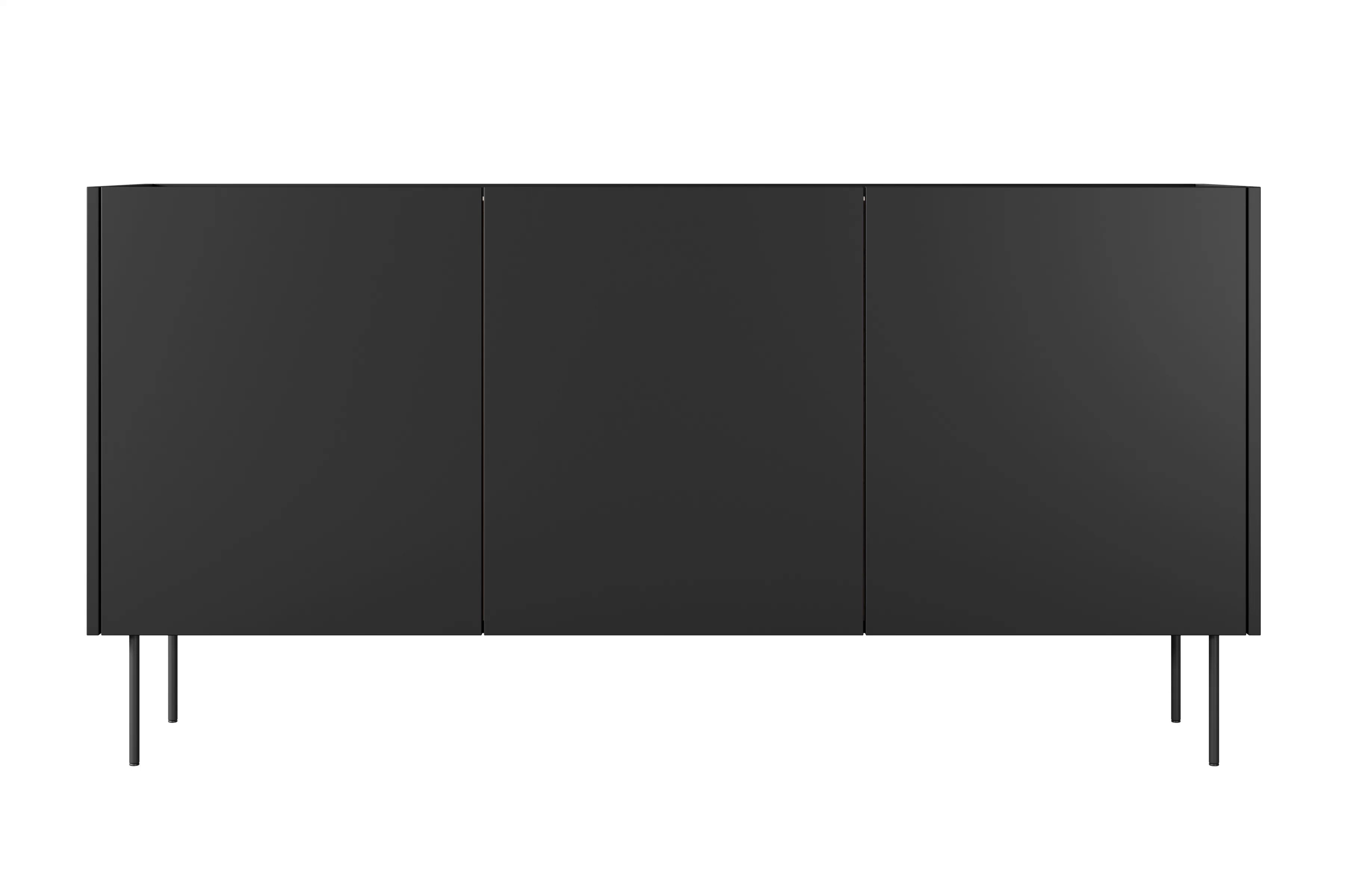 Komoda Desin 170 cm s kovovými nohami - černý mat / dub nagano Komoda Desin 170 cm z metalowymi nogami - černá mat / dub nagano