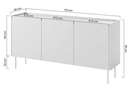 Komoda Desin 170 cm - kašmír / dub nagano Komoda Desin 170 cm z metalowymi nogami - kašmír / dub nagano