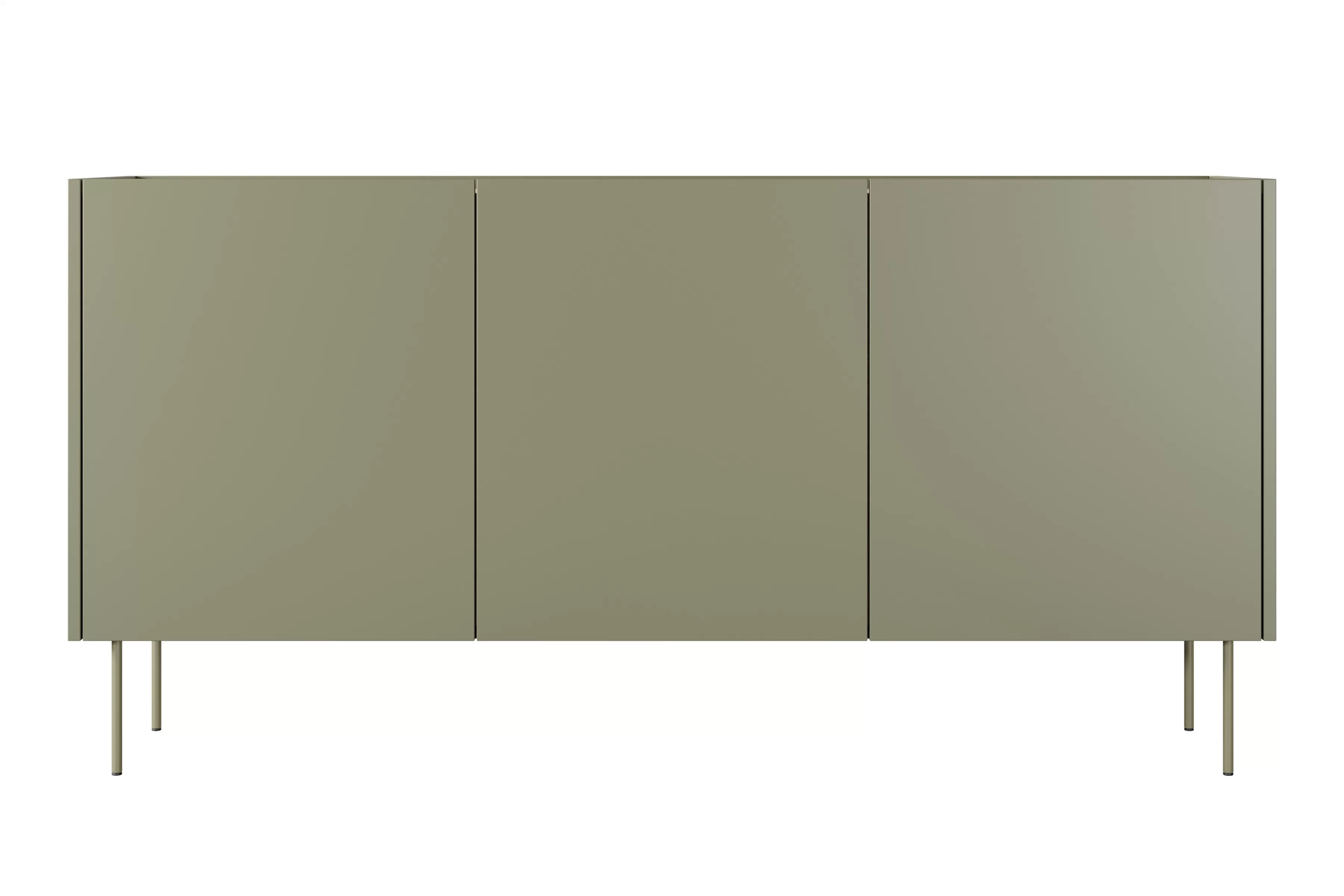Komoda Desin 170 cm s kovovými nohami - olivová / dub nagano Komoda Desin 170 cm z metalowymi nogami - olivová / dub nagano