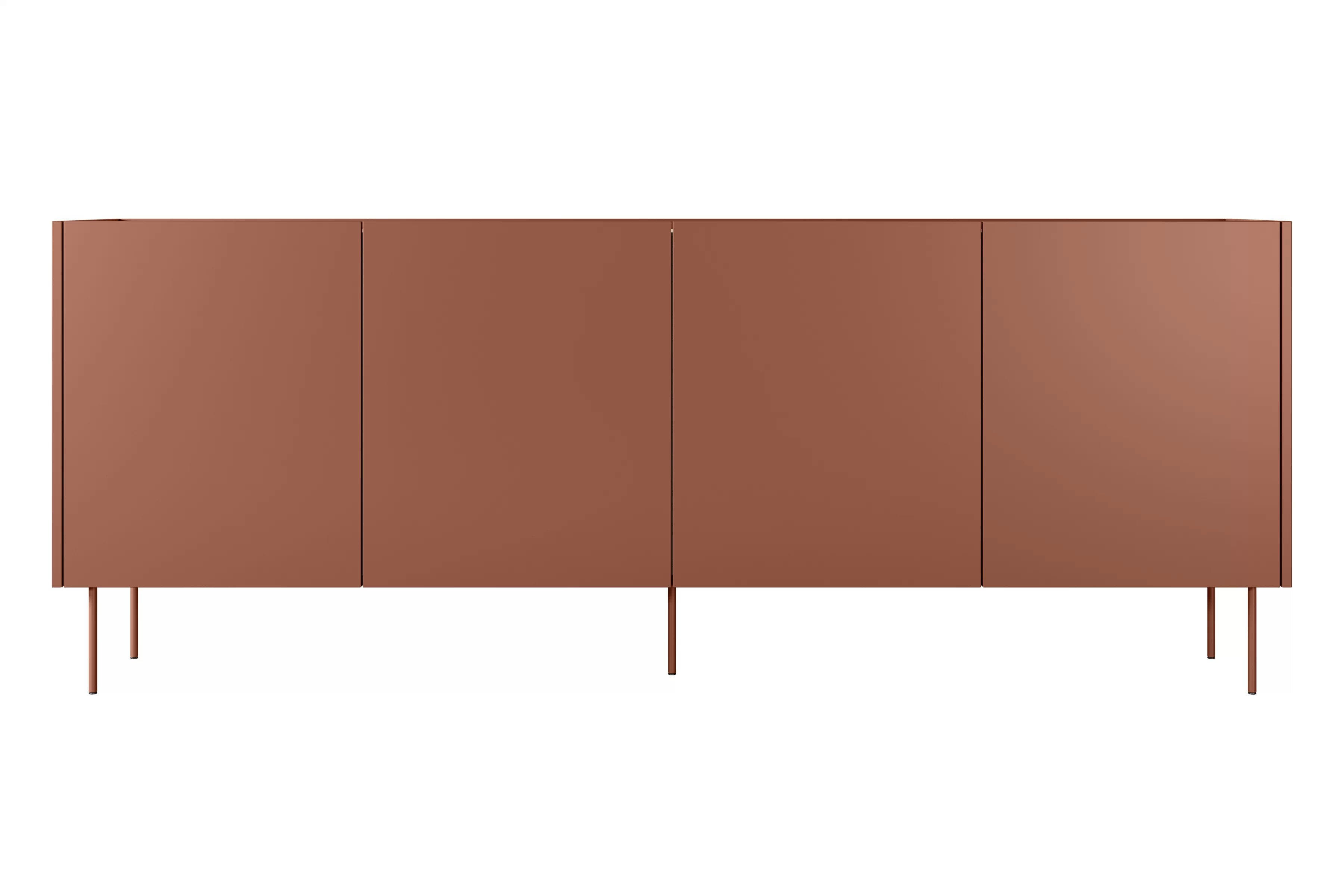 Komoda Desin 220 cm se čtyřmi skrytými zásuvkami - ceramic red / dub nagano Komoda Desin 220 cm z 4 ukrytymi zásuvkami - Červený / ceramic red / dub nagano