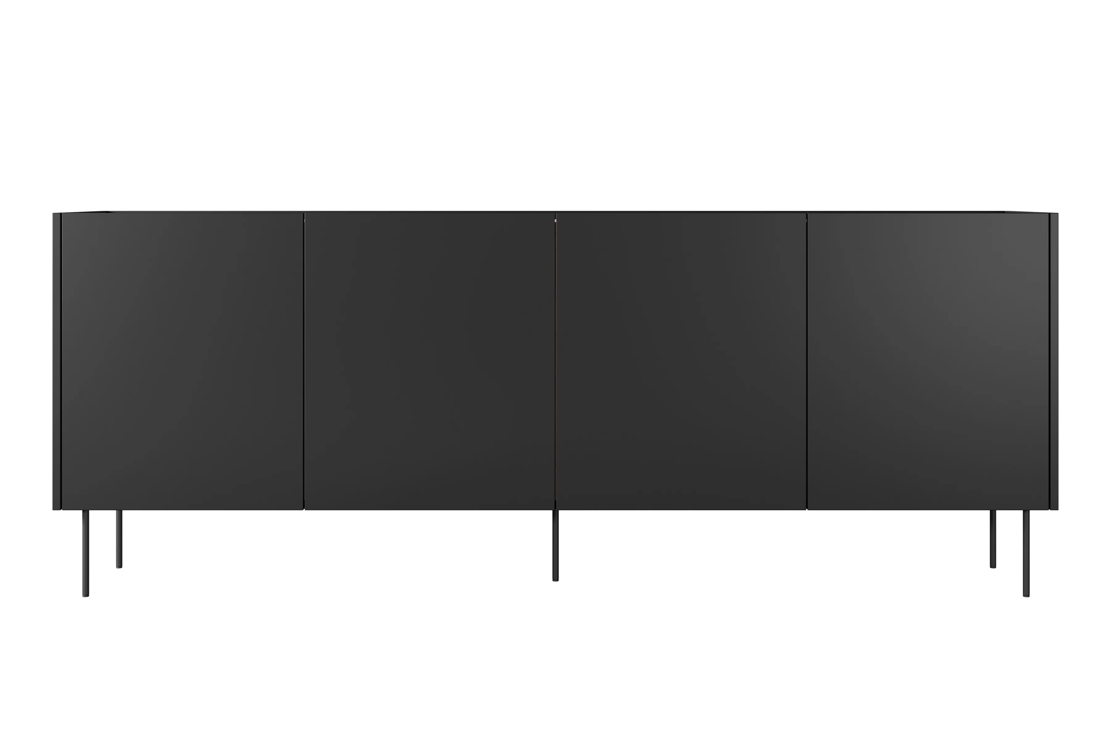 Komoda Desin 220 cm s kovovými nohami - čierny mat / dub nagano Komoda Desin 220 cm z metalowymi nogami - Čierny mat / Dub nagano