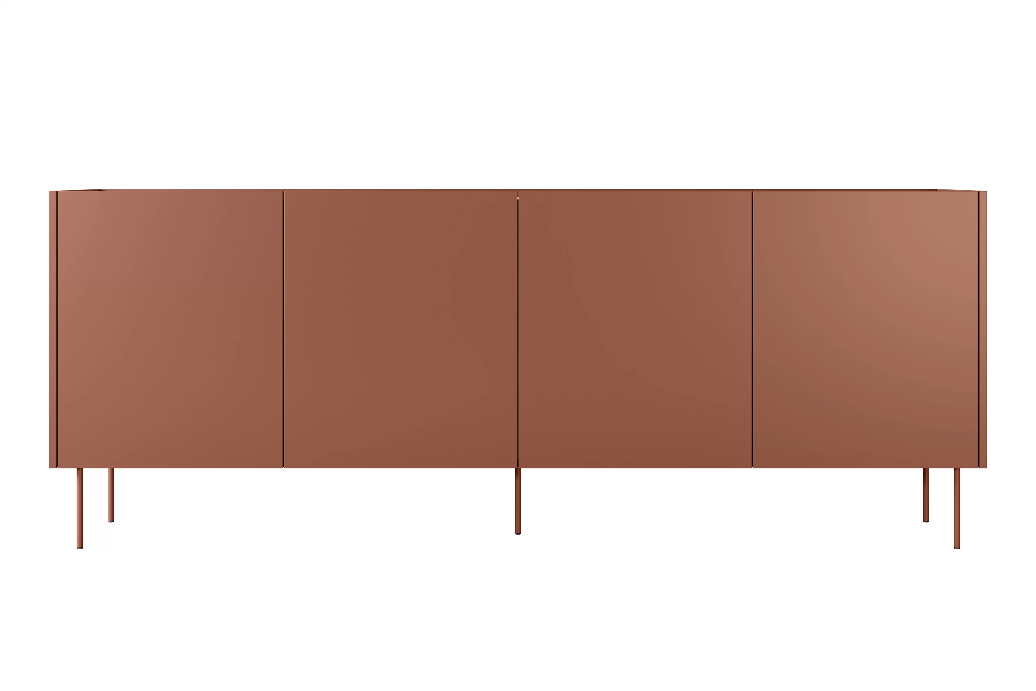 Komoda Desin 220 cm - ceramic red / dub nagano Komoda Desin 220 cm z metalowymi nogami - Červený / ceramic red / Dub nagano