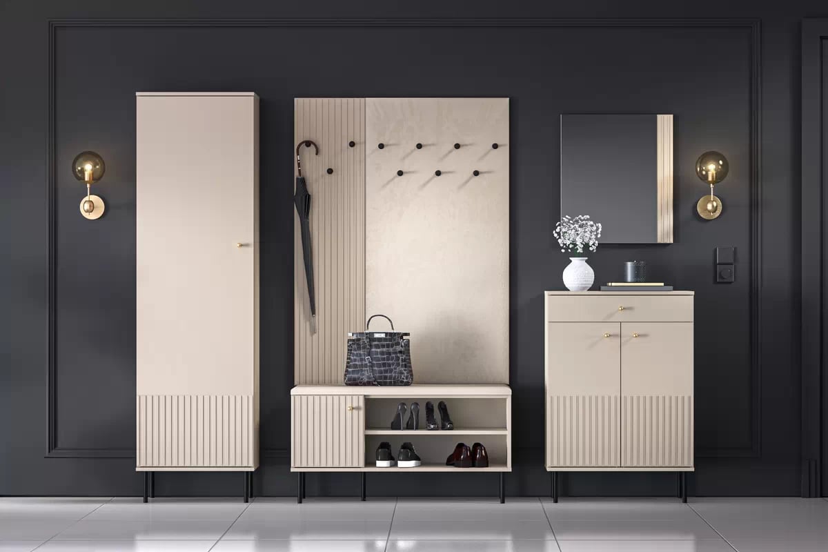 Předsíňová komoda Jamuzi 102 cm - kašmír Komoda do předsíně Jamuzi 15 - 102 cm - kašmír