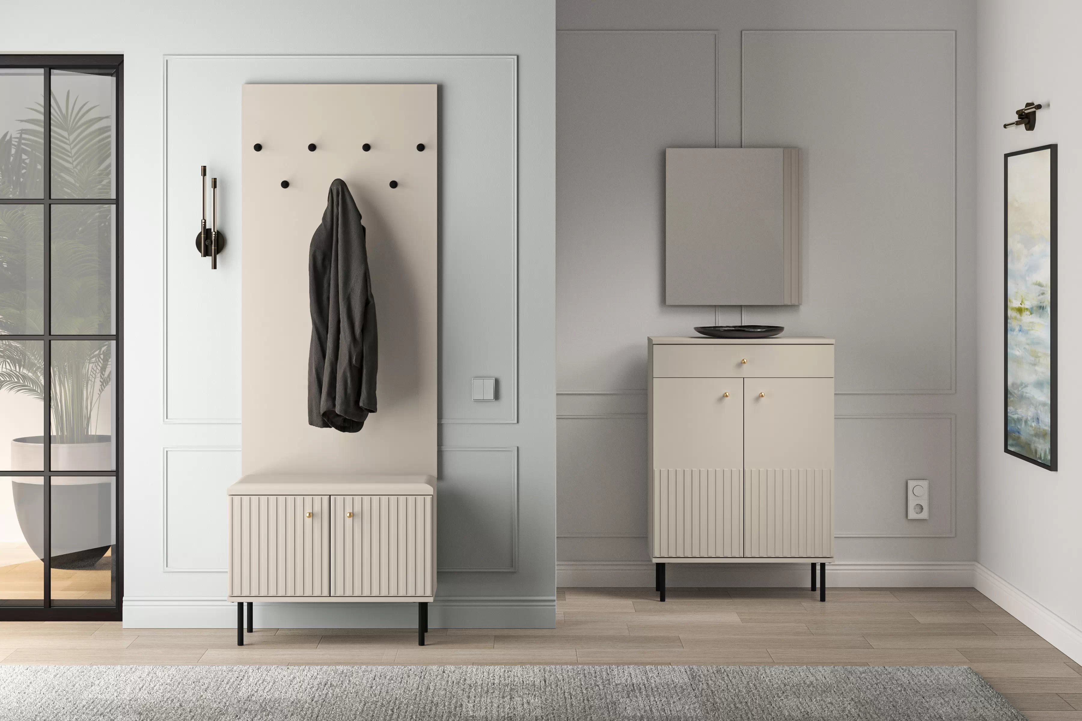 Předsíňová komoda Jamuzi 68 cm - kašmír Komoda do předsíně Jamuzi 16 - 68 cm - kašmír