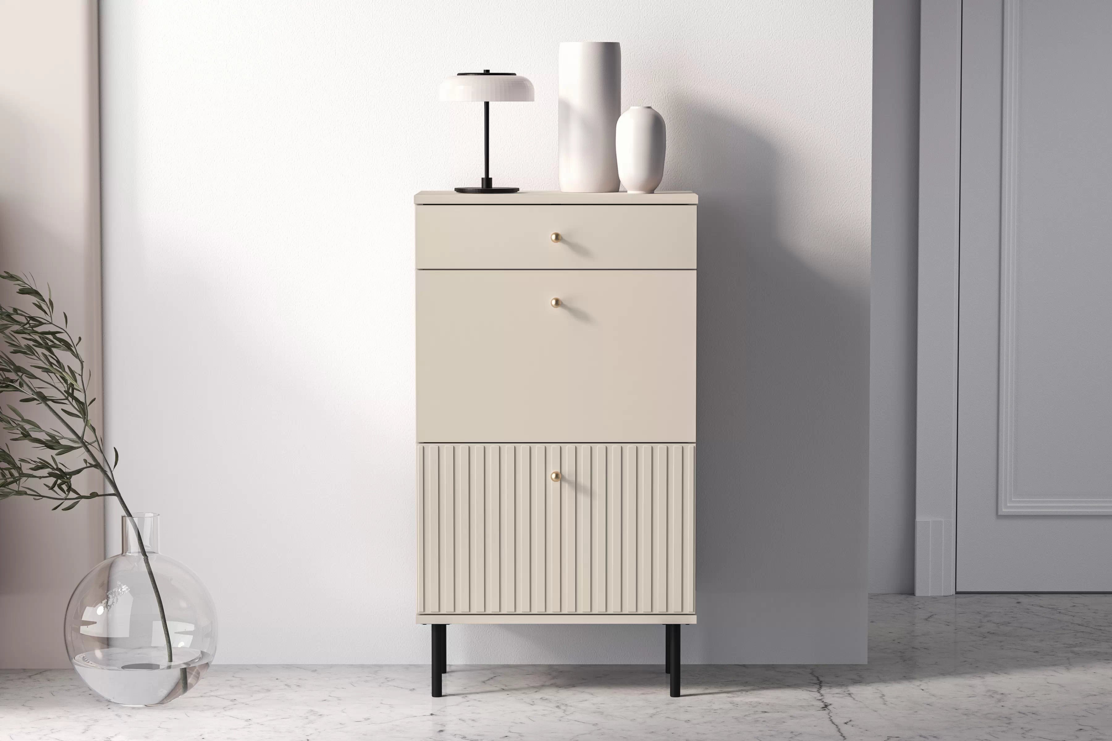 Komoda Jamuzi 55 cm - kašmír Komoda do předsíně z szuflada Jamuzi 13 - 55 cm - kašmír