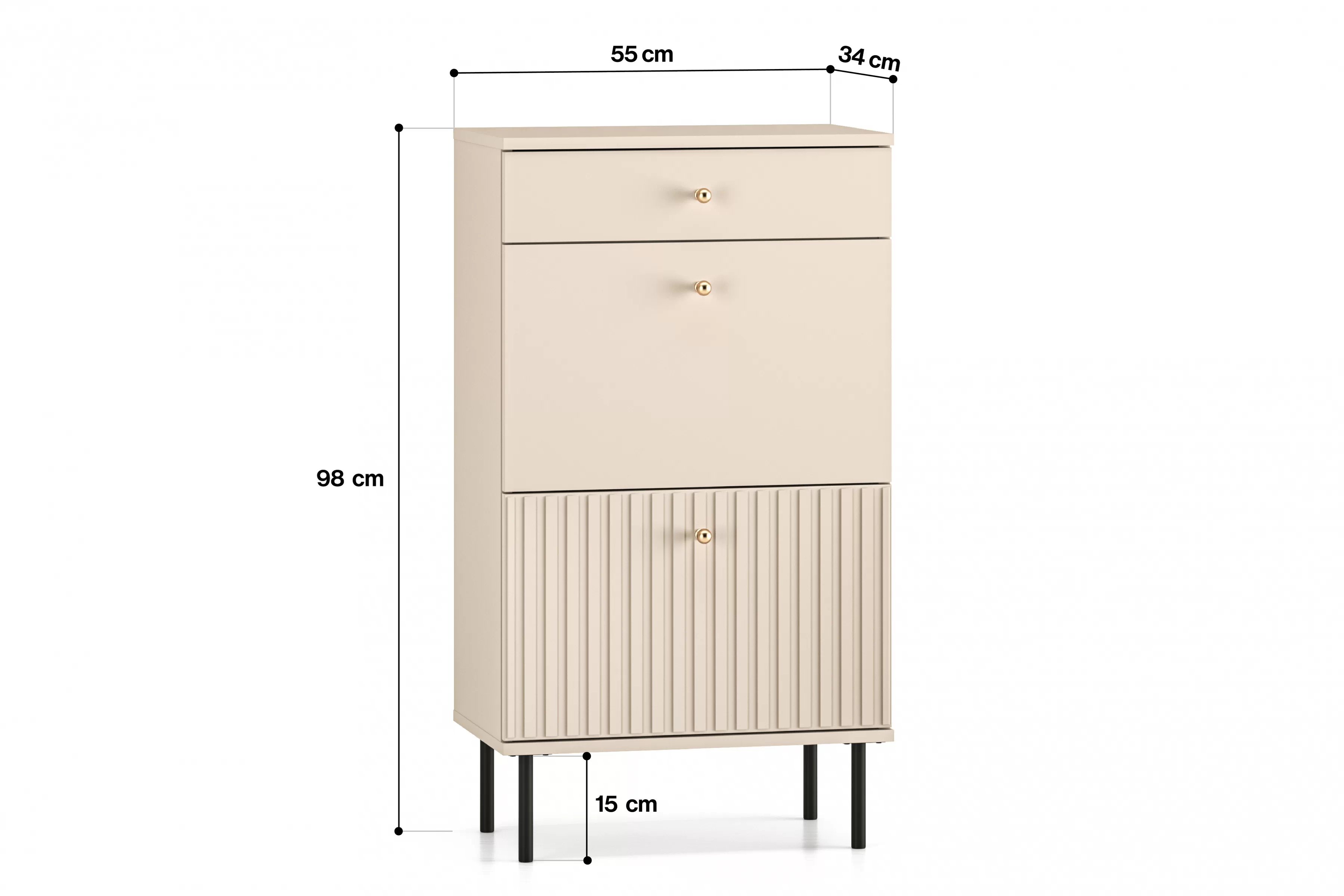 Komoda Jamuzi 55 cm - kašmír Komoda do předsíně z szuflada Jamuzi 13 - 55 cm - kašmír
