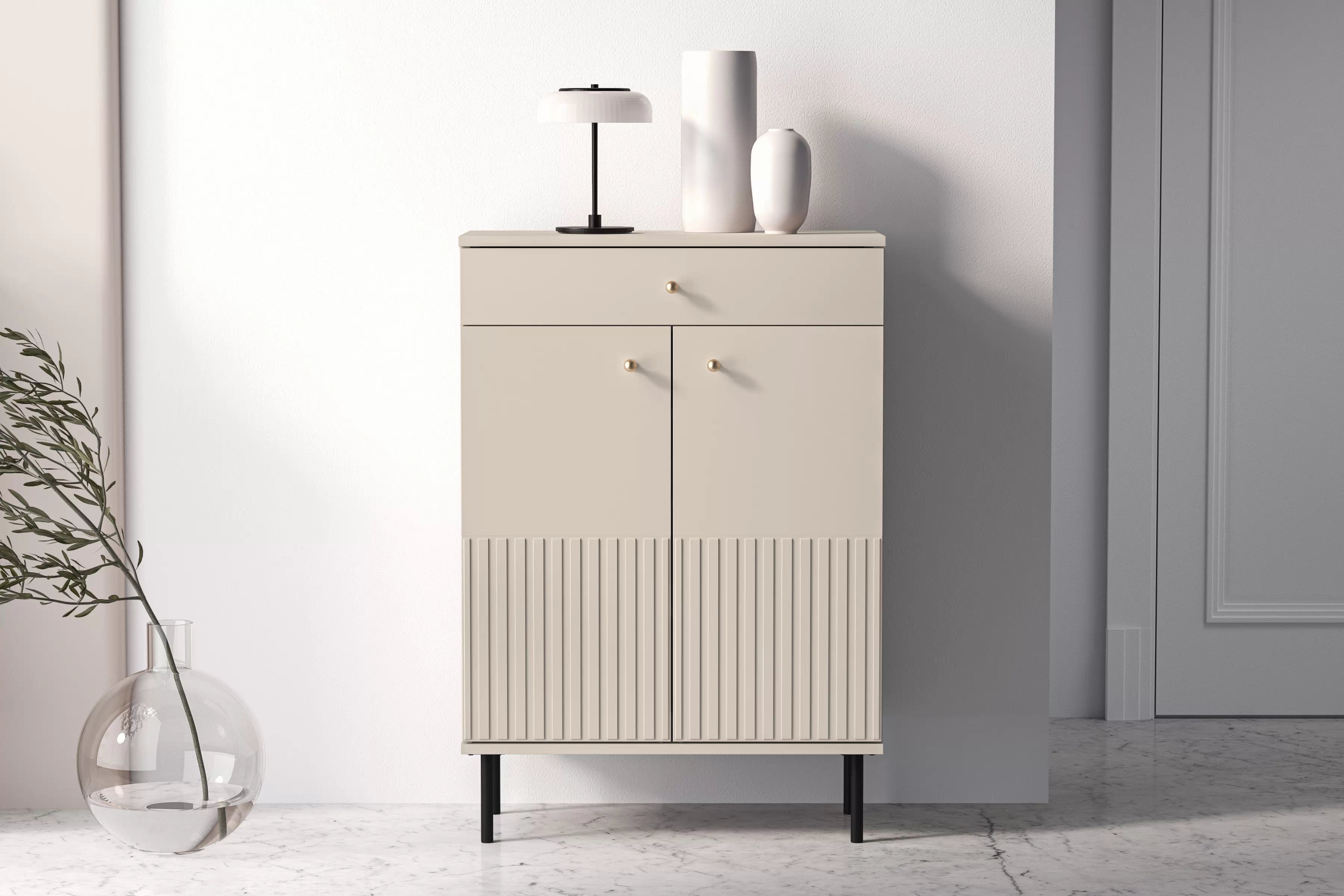 Komoda Jamuzi 68 cm - kašmír Komoda do předsíně z szuflada Jamuzi 14 - 68 cm - kašmír