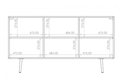 Komoda Eterio 150 cm - captains deck / černý grafit Komoda do obývacího pokoje Eterio 150 cm - captains deck / černá grafit