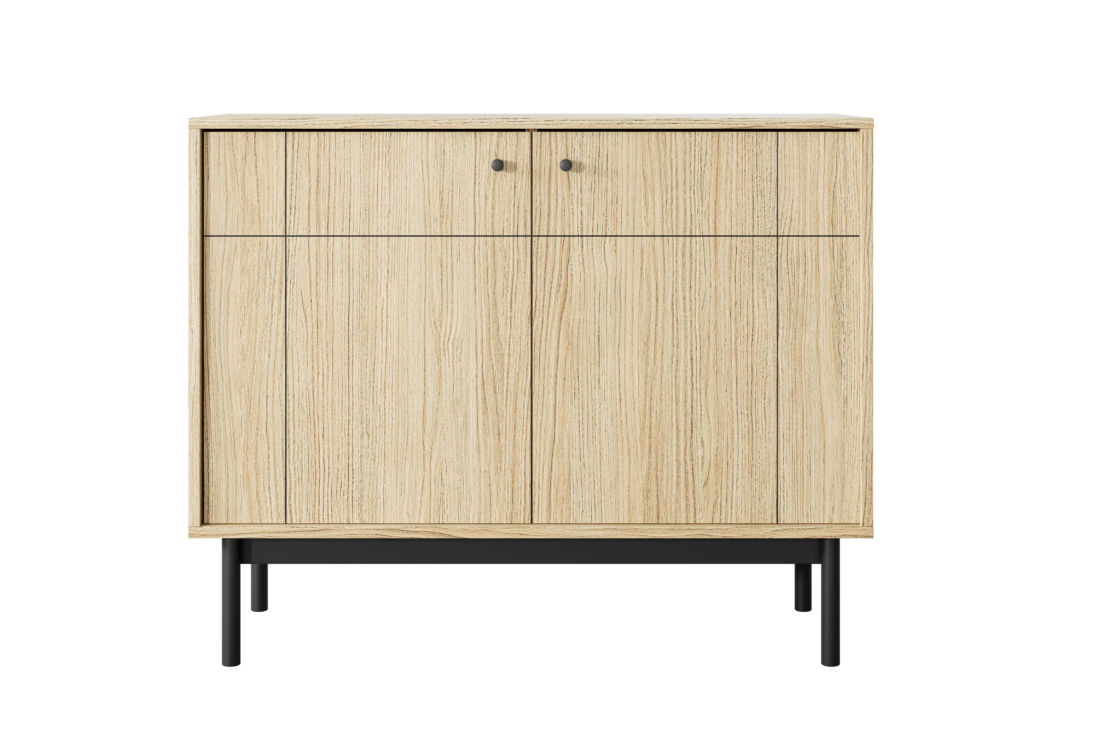 Komoda do obýváku Jolinio 104 cm - dub linea / černé nohy Komoda do obývacího pokoje Jolinio 104  cm - dub linea / černá Nohy