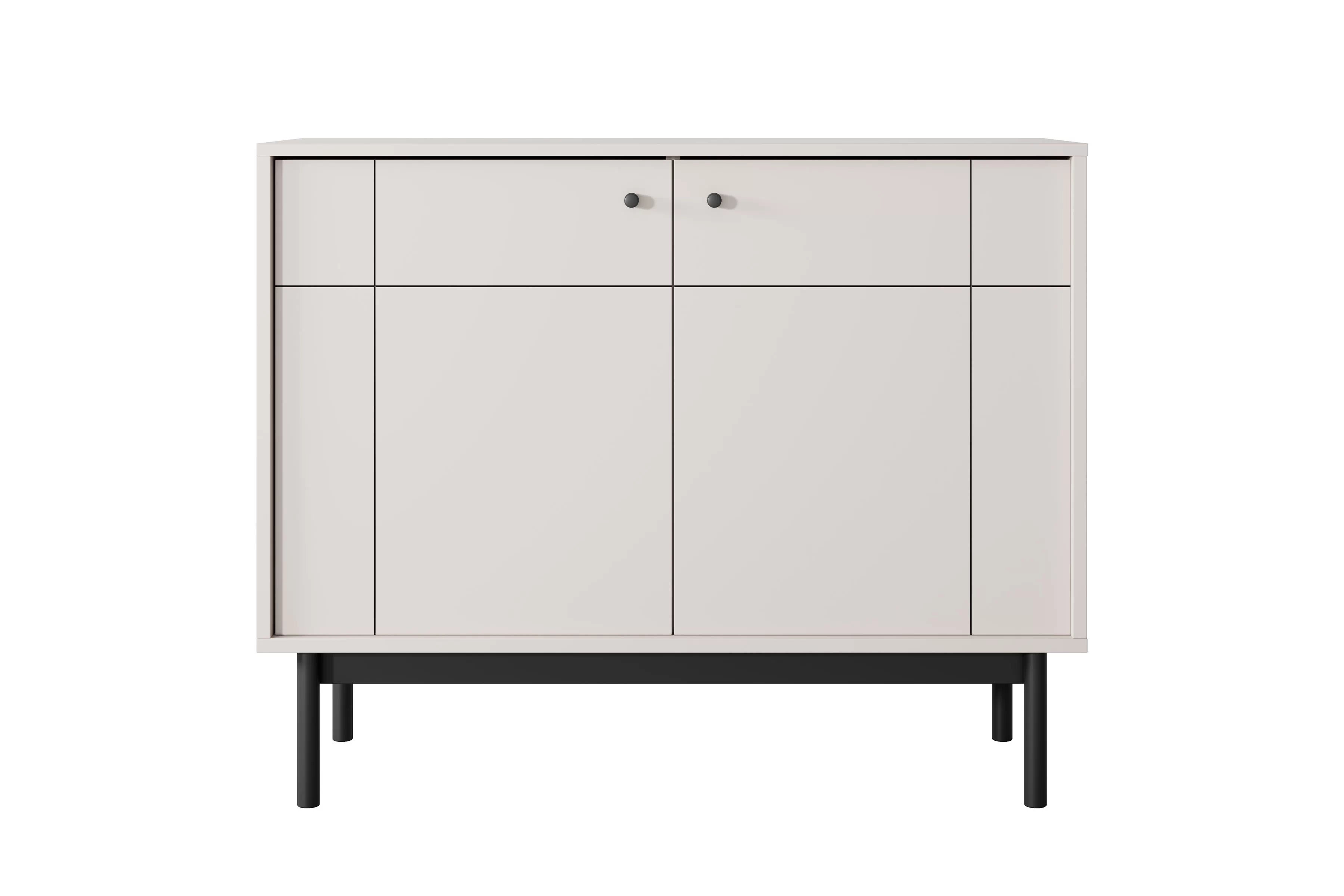 Komoda do obýváku Jolinio 104 cm - kašmír / černé nohy Komoda do obývacího pokoje Jolinio 104 cm - kašmír / černá Nohy