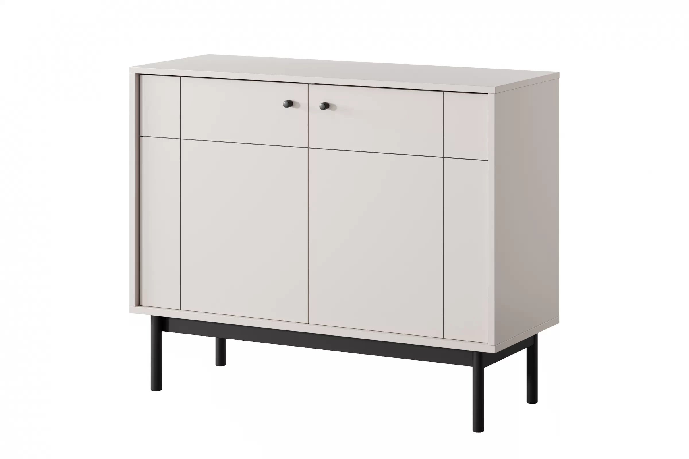 Komoda do obýváku Jolinio 104 cm - kašmír / černé nohy Komoda do obývacího pokoje Jolinio 104 cm - kašmír / černá Nohy