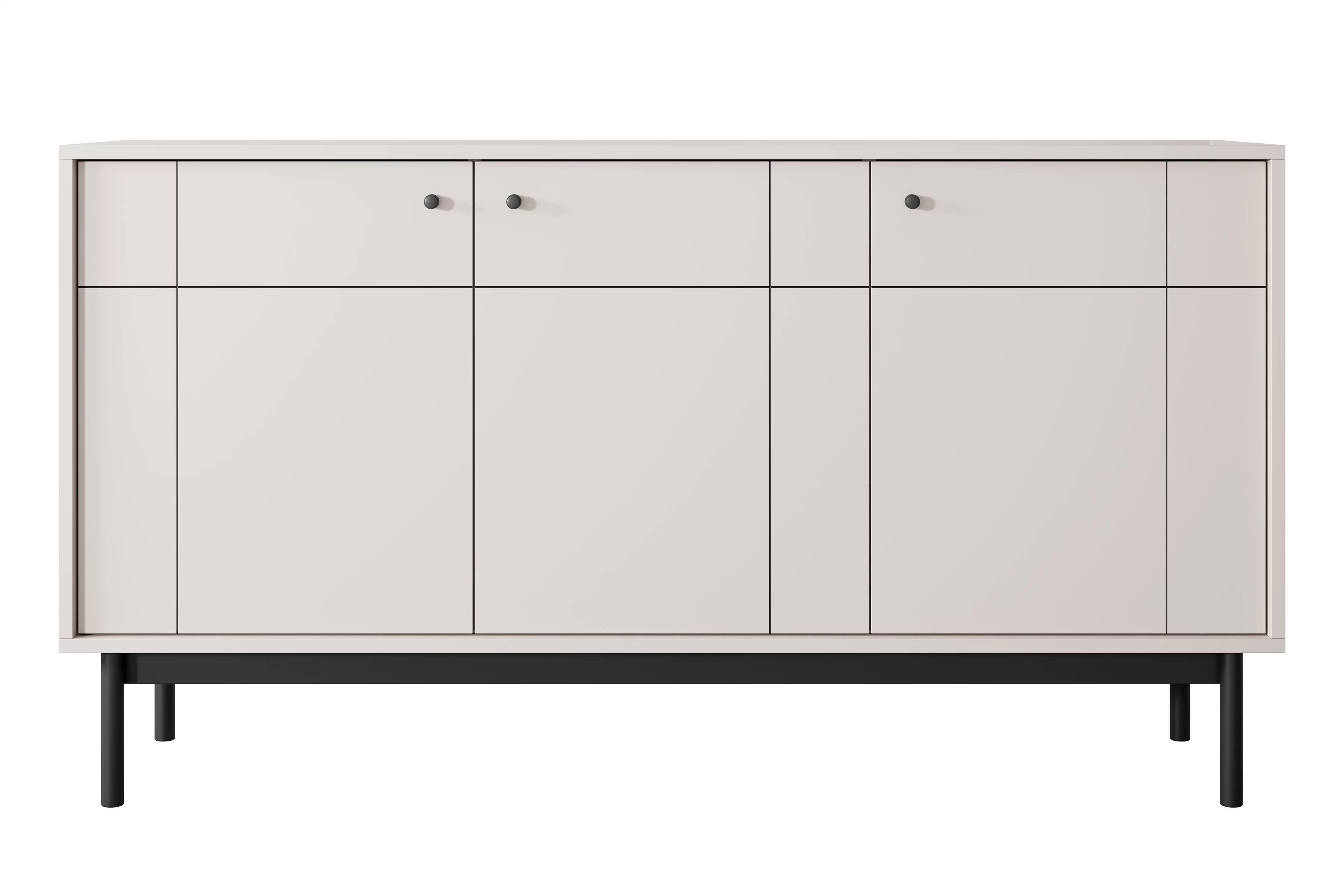 Komoda do obývačky Jolinio 154 cm - kašmír / čierne nohy Komoda do obývacej izby Jolinio 154 cm - kašmír / čierny nožičky