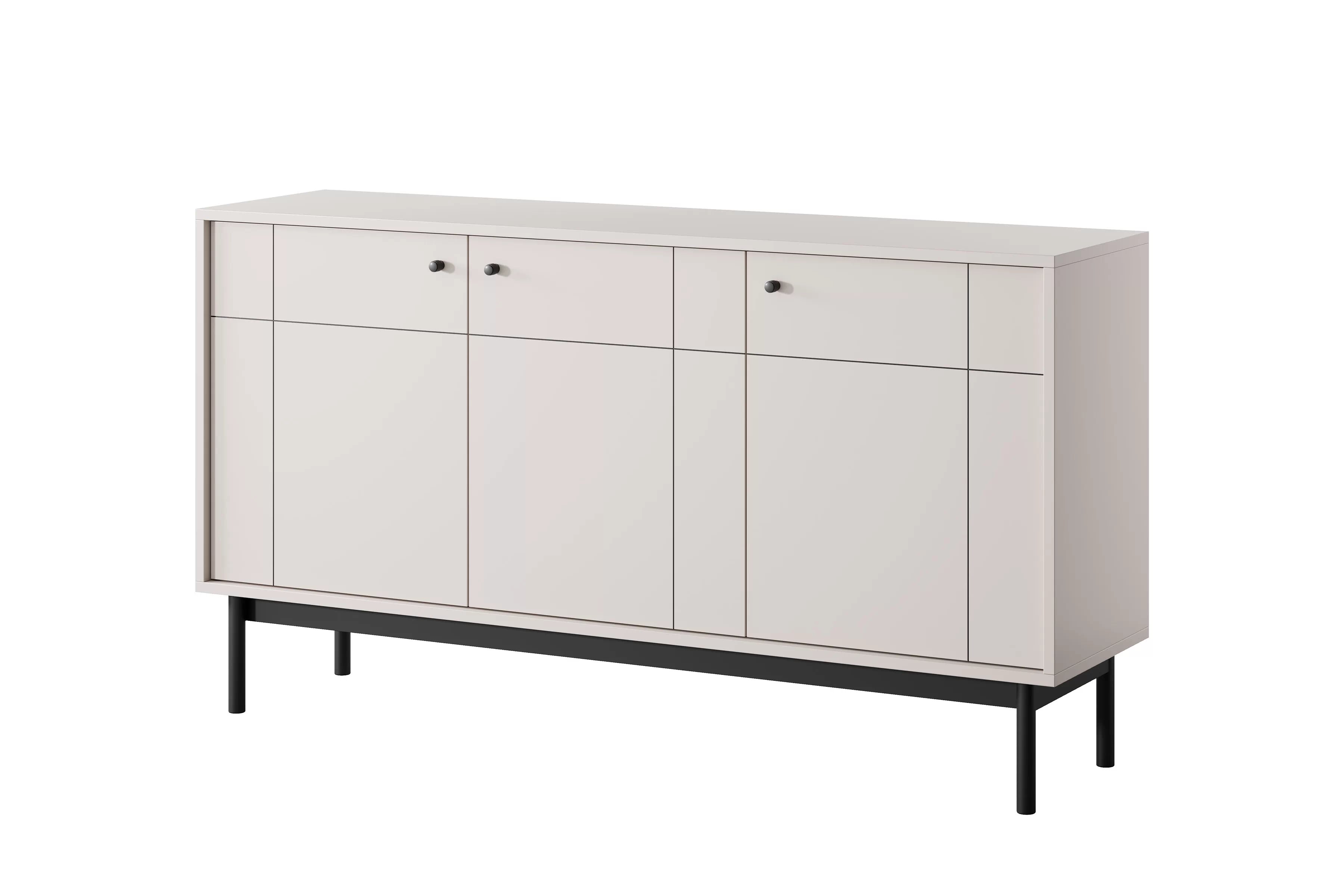 Komoda do obývačky Jolinio 154 cm - kašmír / čierne nohy Komoda do obývacej izby Jolinio 154 cm - kašmír / čierny nožičky