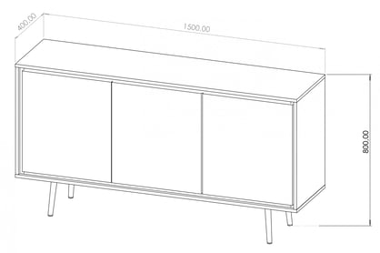 Komoda do obývacej izby Unili 150 cm - kašmír / zlaté Komoda do obývacej izby Unili 150 cm - kašmír / zlaté