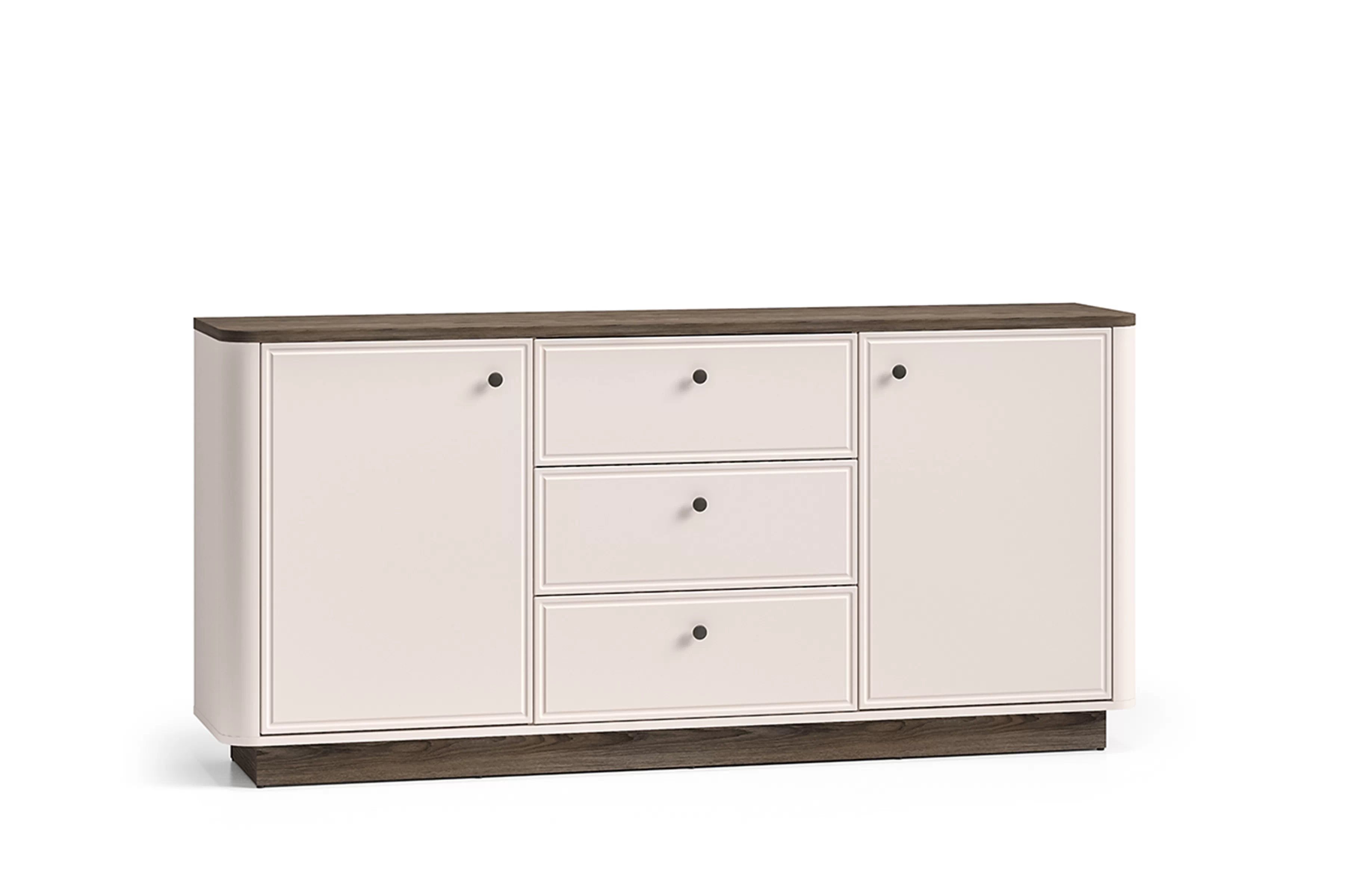 Veľká komoda Amberto 180 cm so zásuvkami - kašmír / dub windmill dark Komoda veľká Amberto 180 cm so zásuvkami - kašmír / Dub windmill dark 