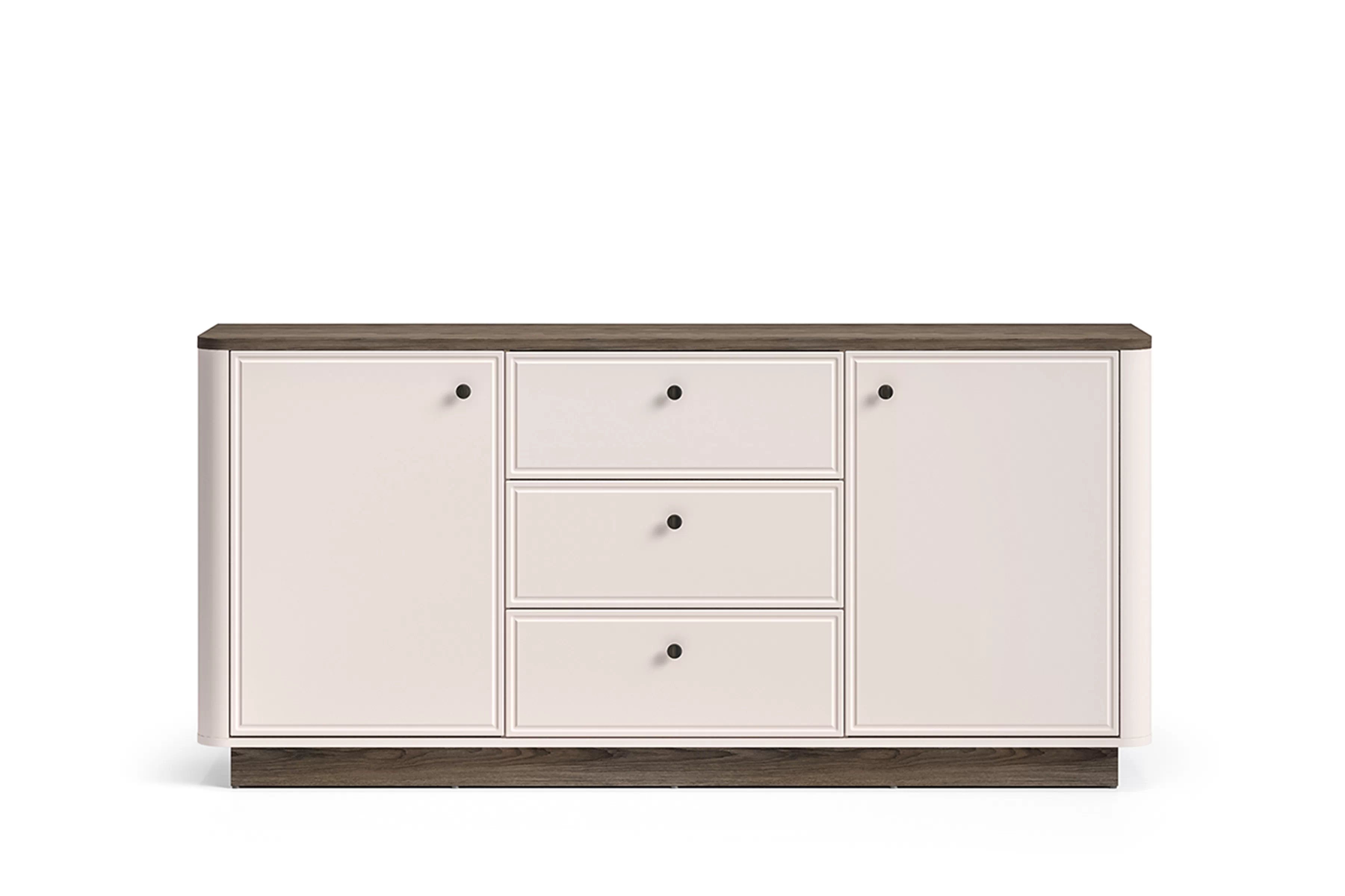 Veľká komoda Amberto 180 cm so zásuvkami - kašmír / dub windmill dark Komoda veľká Amberto 180 cm so zásuvkami - kašmír / Dub windmill dark 