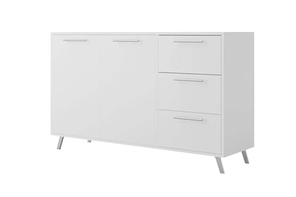 Dvojdverová komoda Bali 140 cm s tromi zásuvkami - biela