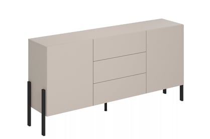 Dvojdverová komoda Jukon 184 cm so zásuvkami - kašmír / čierne nohy Komoda dvojdverová Jukon 184 cm so zásuvkami - kašmír / čierny nožičky