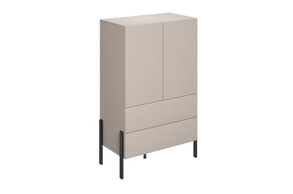 Komoda Jukon 90 cm dvoudveřová - kašmír / černé nožky