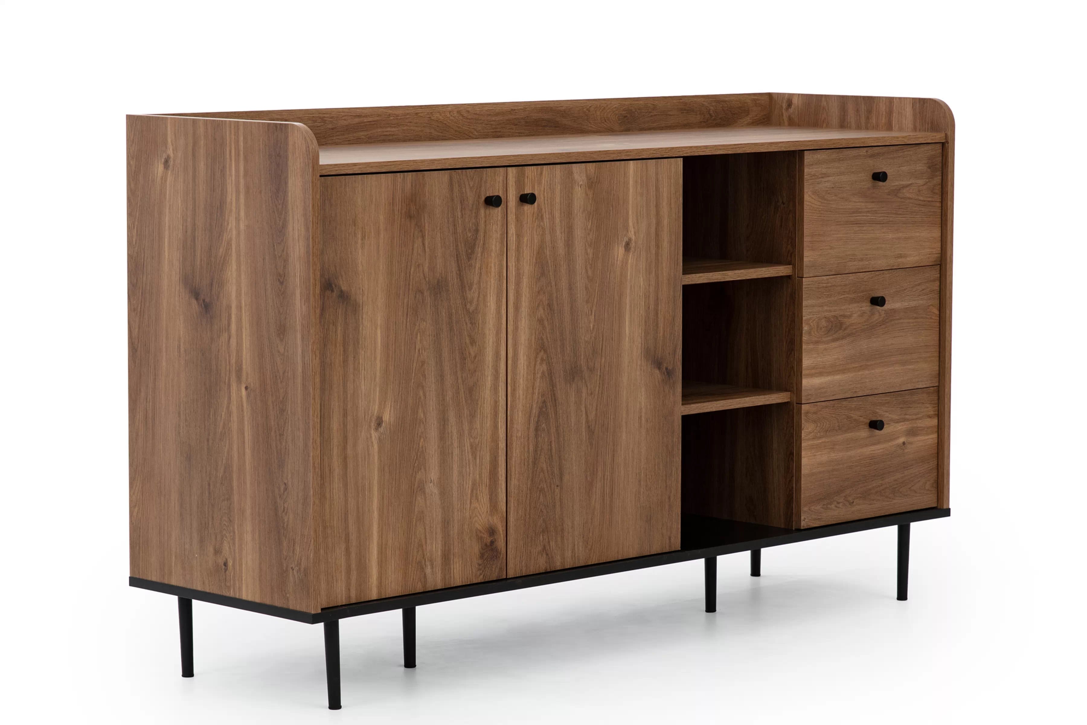 Dvoudveřová komoda Kastelio 150 cm s zásuvkami - brandy castello Komoda dvoudveřová Kastelio 150 cm se zásuvkami - brandy castello