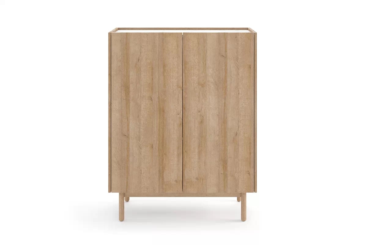 Komoda Landia - dub riviera / biely mramor Dvojdverová komoda Landia - dub riviera / biely mramor - predná časť