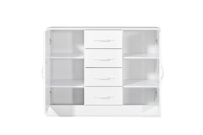 Komoda dvoudveřová Lomaro 120 cm se zásuvkami - bílá / uchwyt bílá Komoda dvoudveřová Lomaro 120 cm se zásuvkami - bílá / uchwyt bílá