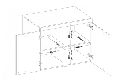 Komoda Luiza 2F - Beton Světlý Komoda dvoudveřová Luiza 2F - 92 cm - beton světlý